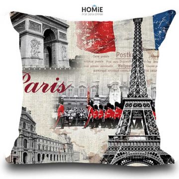 כרית נוי מדליקה ואיכותית לסלון, לחדר שינה ושאר חלל הבית דגם פריז. הכרית תכניס המון שיק וסטייל לכל חלל. 