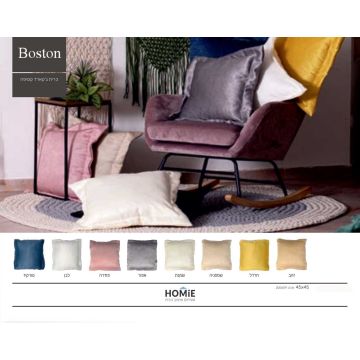 כרית נוי חלקה קטיפה ג'קארד לסלון דגם בוסטון. הכרית המודרנית היוקרתית תתאים לסלון, לחדר שינה, לחדר ילדים, לחדר אורחים, לפינת ישיבה, לפינת אוכל, לחדר עבודה, למשרד וגן ילדים. 