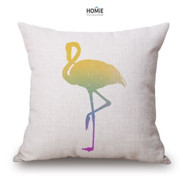 כרית נוי אבסטרקטית מדליקה לסלון, לחדר שינה, לחדר ילדים ושאר חלל הבית דגם פלמינגו צהובה. 