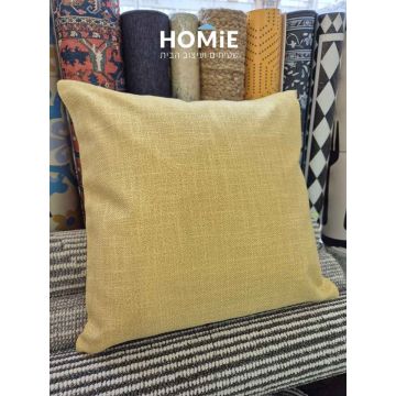 כרית נוי חלקה צהובה מודרנית לסלון, חדר שינה, חדר ילדים ושאר חלל הבית. 