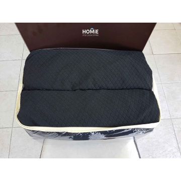 כיסוי סלון אלסטי שחור מעויינים קטנים 1+2+3 יוקרתי המתאים עצמו כמו כפפה לצורה וגודל הסלון.