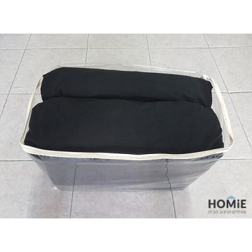 כיסוי סלון אלסטי שחור פסים עדינים 1+2+3 יוקרתי המתאים עצמו כמו כפפה לצורה וגודל הסלון