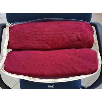 כיסוי סלון אלסטי בורדו תבליטים עדינים דגם מלניה