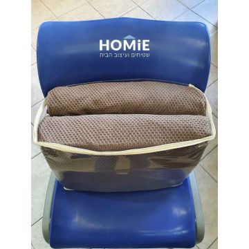 כיסוי סלון אלסטי חום כוורת עדינה 1+2+3 יוקרתי המתאים עצמו כמו כפפה לצורה וגודל הסלון. הכיסוי גמיש ונמתח מכל צדדיו.