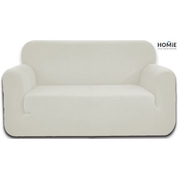 כיסוי סלון אלסטי שמנת 2+3 יוקרתי דגם אנסטסיה המתאים עצמו כמו כפפה לצורה וגודל הסלון. הכיסוי בעל יכולת אלסטית מרשימה ביותר (נמתח מכל צדדיו), עמיד, עבה, נעים למגע, כביס ובעל גומי היקפי פנימי השומר על חוזק וגמישות הבד.