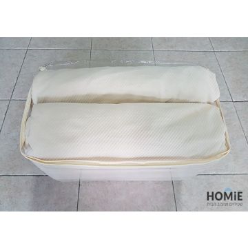 כיסוי סלון אלסטי שמנת פסים עדינים דגם מלניה