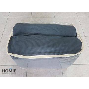 כיסוי סלון אלסטי אפור פסים עדינים דגם מלניה