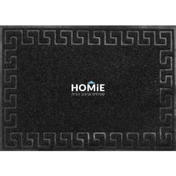 שטיח כניסה-סף לבית גומי PVC רטרו דקורטיבי מסגרת שחור דגם הלנה 03. יתאים גם ללובי של בניין מגורים.