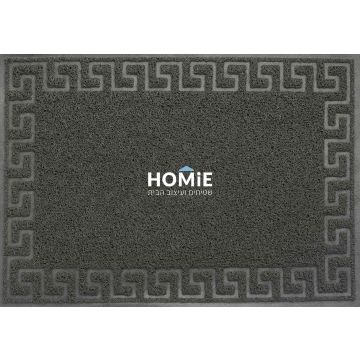 שטיח כניסה-סף לבית גומי PVC רטרו דקורטיבי מסגרת אפור דגם הלנה 02. השטיח יתאים גם ללובי של בניין מגורים.