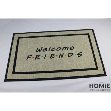שטיח כניסה-סף לבית גומי עבה דקורטיבי מודרני חברים "Friends" דגם ניו יורק 04. 