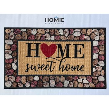 שטיח כניסה-סף לבית גומי עבה מודרני דקורטיבי Home Sweet Home דגם ניו יורק 04. 