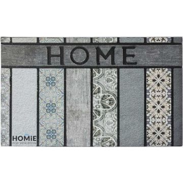 שטיח כניסה HOME אפור עבה דגם ניו יורק 09 בגימור גיאומטרי מודרני – מראה השטיח בשלמותו