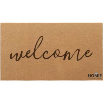 שטיח כניסה-סף דגם מליבו 01, מודרני, דמוי קוקוס, יוקרתי, בעיצוב Welcome, משטח גומי נגד החלקה - מוצג במלואו