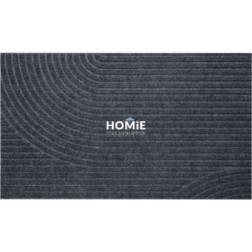 שטיח כניסה-סף דמוי קוקוס לבית גיאומטרי מודרני מעוצב צורות אפור דגם וניס 03. 