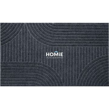 שטיח כניסה-סף לבית גיאומטרי מודרני מעוצב צורות אפור דגם וניס 05