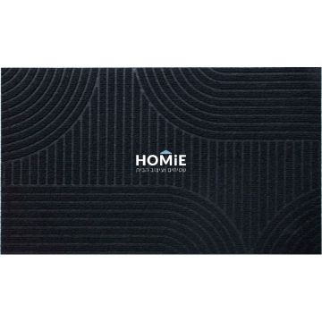 שטיח כניסה-סף לבית גיאומטרי מודרני מעוצב צורות דמוי קוקוס שחור דגם וניס 06. 