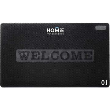 שטיח כניסה-סף גומי לבית מודרני מעוצב שחור WELCOME דגם ורונה 01 - תמונה מלאה