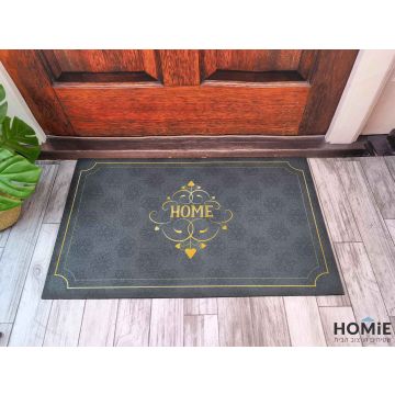 שטיח כניסה-סף לבית גומי עבה רטרו מודרני מדליון כחול (ג'ינס) זהב HOME דגם ניו יורק 35. השטיח עשוי גומי עבה איכותי ויתאים לכל אזור בבית ומחוצה לו (גינה, משרד, בית ספר, גן ילדים, אולם אירועים וכו'). 