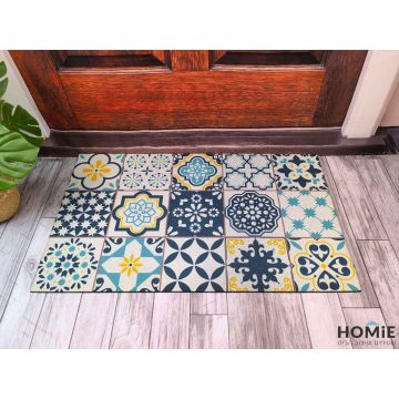 שטיח כניסה-סף לבית גומי עבה וינטג' מודרני גיאומטרי אקלקטי צבעוני מנדלות דגם ניו יורק 40. השטיח עשוי גומי עבה איכותי ויתאים לכל אזור בבית ומחוצה לו (גינה, משרד, בית ספר, גן ילדים, אולם אירועים וכו'). 