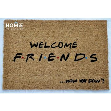 שטיח כניסה-סף לבית קוקוס טבעי דקורטיבי מודרני Friends דגם אוסטין 05. 