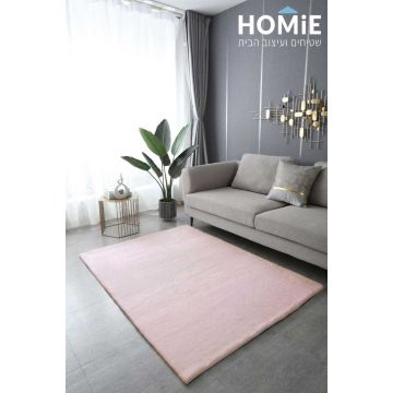 שטיח פיור ורוד עתיק בעיצוב מודרני, תצוגה מלאה על רצפה בסלון