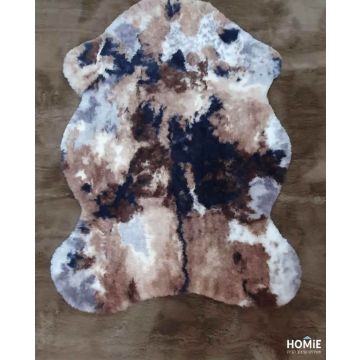 שטיח פרווה פרה א-סימטרי דקורטיבי מודרני יוקרתי דגם סטייסי 774 בצבע חום, בז', אפור ושחור לסלון, לחדר שינה, לחדר ילדים, לאמבטיה, למסדרון, למטבח, לפינת אוכל, לחדר עבודה ולמשרד. 