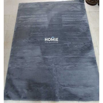 שטיח פרווה אפור כהה דגם פיור מודרני צפוף ואיכותי לסלון, לחדר שינה, לחדר ילדים, לפינת משחקים, לאמבטיה, למסדרון, למטבח, לפינת אוכל, לחדר עבודה, למשרד, לבית הספר וגן ילדים.