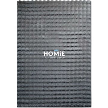 שטיח פרווה כפרי מודרני דקורטיבי תבליטים אפור דגם אנטונלה 03. השטיח יתאים לסלון ושאר הבית.