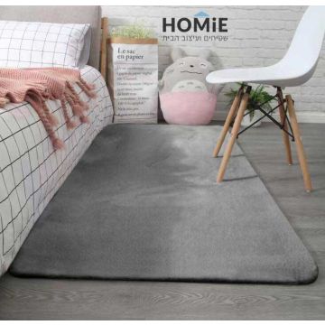 שטיח פרווה מודרני כפרי אפור דגם פארקר 03. השטיח המפנק יתאים לחדרי שינה, אמבטיות, שירותים ומטבחים. 