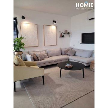 שטיח צמר מודרני כפרי חלק בצבע אבן בג' דגם בייקרספילד 03. 