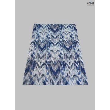 שטיח גיאומטרי אבסטרקטי מודרני זיגזג כחול דגם מרילנד 3410. 