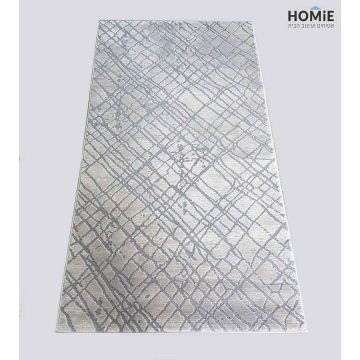 שטיח גיאומטרי אבסטרקטי אפור בז' מעויינים דגם ג'סיקה 82/95