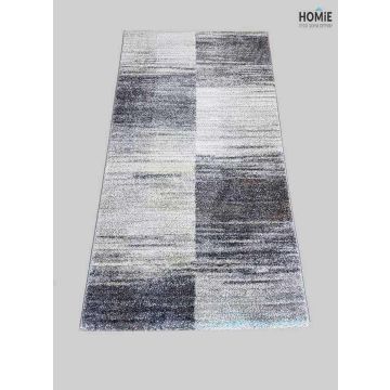 שטיח גיאומטרי אבסטרקטי מודרני יוקרתי לסלון, לחדר שינה, לחדר ילדים, למטבח ושאר חלל הבית דגם איביזה 46/97 בצבע אפור בהיר, אפור כהה. בז' וטורקיז. 