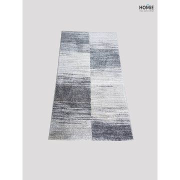 שטיח גיאומטרי אבסטרקטי מודרני יוקרתי לסלון, לחדר שינה, לחדר ילדים, למטבח ושאר חלל הבית דגם איביזה 46/96 בצבע אפור בהיר ואפור כהה. 