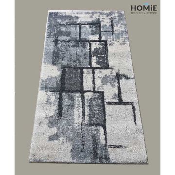 שטיח גיאומטרי אבסטרקטי מרובעים אפור דגם וגאס 12/659