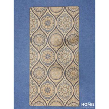 שטיח גומי טבעי למטבח וינטג' דקורטיבי גיאומטרי מדליונים צבעוני דגם מדריד 12. 