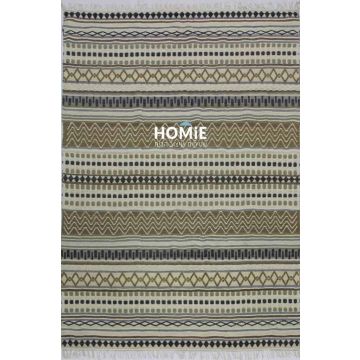 שטיח כותנה גיאומטרי קילים שבטי (אתני) עבודת יד חום בז' דגם ג'איפור 664. השטיח המודרני הכפרי מתאים לסלון, לחדר שינה, לחדר ילדים, לפינת משחקים, למסדרון, לאמבטיה, למטבח, לפינת אוכל, לחדר עבודה, למשרד, לבית הספר וגן ילדים. לניקוי. 