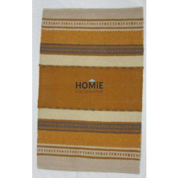 שטיח כותנה גיאומטרי קילים שבטי (אתני) עבודת יד חום בז' דגם ג'איפור 670. השטיח המודרני בסגנון הכפרי מתאים לסלון, לחדר שינה, לחדר ילדים, לפינת משחקים, למסדרון, לאמבטיה, למטבח, לפינת אוכל, לחדר עבודה, למשרד, לבית הספר וגן ילדים.