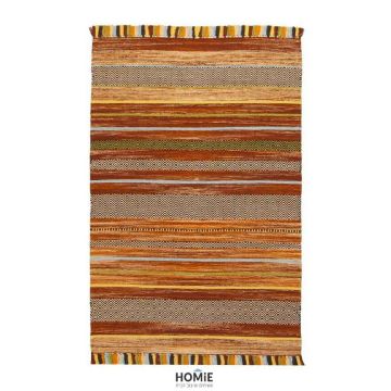 שטיח כותנה גיאומטרי קילים שבטי (אתני) עבודת יד אדום צהוב דגם ג'איפור 657. השטיח המודרני היוקרתי בסגנון הכפרי עשוי 100% כותנה. מתאים לסלון, לחדר שינה, לחדר ילדים, לפינת משחקים, למסדרון, לאמבטיה, למטבח, לפינת אוכל, לחדר עבודה, למשרד, לבית הספר וגן ילדים.