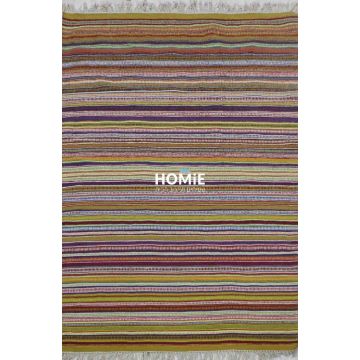 שטיח כותנה גיאומטרי פסים קילים שבטי (אתני) עבודת יד מולטי צבעוני דגם ג'איפור 662. השטיח המודרני הכפרי מתאים לסלון, לחדר שינה, לחדר ילדים, לפינת משחקים, למסדרון, לאמבטיה, למטבח, לפינת אוכל, לחדר עבודה, למשרד, לבית הספר וגן ילדים. 