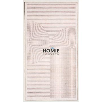 שטיח רטרו מודרני גיאומטרי קשתות טבעי דגם אנטוניו 12. השטיח מתאים לסלון ושאר הבית.