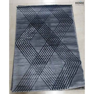 שטיח גיאומטרי מודרני איכותי פסים תלת מימד אפור שחור דגם אוליבר 640 לסלון, לחדר שינה, לחדר ילדים, למסדרון, למטבח, לפינת אוכל, לחדר עבודה ולמשרד.