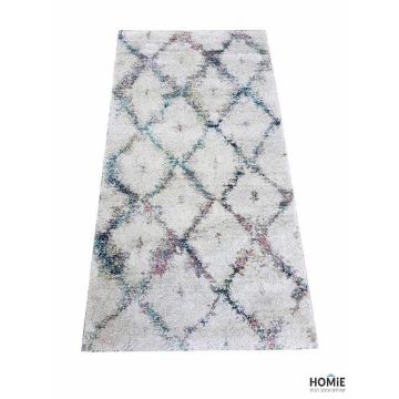 שטיח גיאומטרי מעויינים צבעוני יוקרתי לסלון, לחדר שינה, לחדר ילדים, למטבח ושאר חלל הבית דגם אלכסה 61A. 