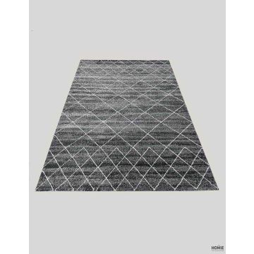 שטיח גיאומטרי מודרני מעויינים אפור כהה דגם עמנואל 11/733. 