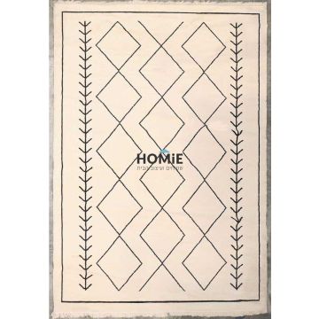 שטיח בוהו גיאומטרי מודרני שבטי מעויינים דגם ונקובר. השטיח האתני כפרי היוקרתי מתאים לסלון, חדר שינה, חדר ילדים/תינוקות, אמבטיה, מסדרון, חדר אורחים, פינת ישיבה, פינת אוכל, מטבח, חדר עבודה ומשרד. 