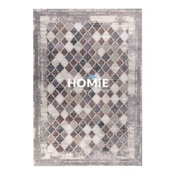 שטיח וינטג' גיאומטרי מעויינים מודרני יוקרתי דגם מילאנו 42/70 בצבע חום בז'. השטיח המהודר בסגנון המשופשף יתאים לסלון, לחדר שינה, לחדר ילדים, למסדרון, למטבח, לפינת אוכל, לפינת משחקים, לחדר עבודה ולמשרד.