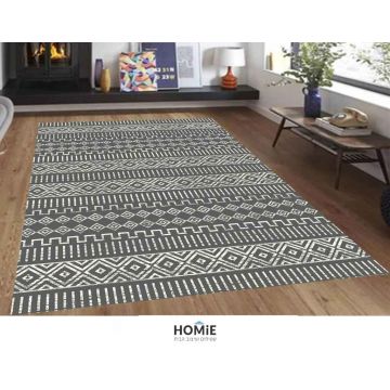 שטיח וינטג' גיאומטרי שבטי מעויינים אפור לבן דגם ג'וליה 62B. השטיח המיוחד בסגנון הנורדי סקנדינבי כפרי (ברבר מרוקאי) מתאים לסלון, לחדר שינה, לחדר ילדים, לאמבטיה, למטבח, למסדרון, לפינת אוכל, לפינת משחקים, לחדר עבודה ולמשרד. 