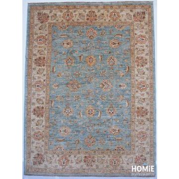 שטיח סופר זיגלר תכלת צמר עבודת יד קלאסי יוקרתי לסלון, לחדר שינה, למטבח ושאר חלל הבית. 