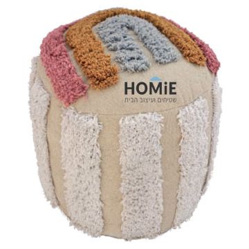 פוף/הדום קשת בענן מעוצב צבעוני כותנה עבודת יד דגם באטרפליי. הפוף/הדום עשוי 100% כותנה מיוצר בעבודת יד.