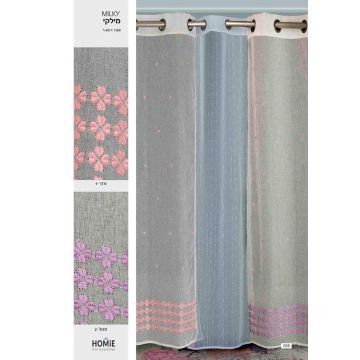 וילון לחדר ילדים פרחוני דגם מילקי